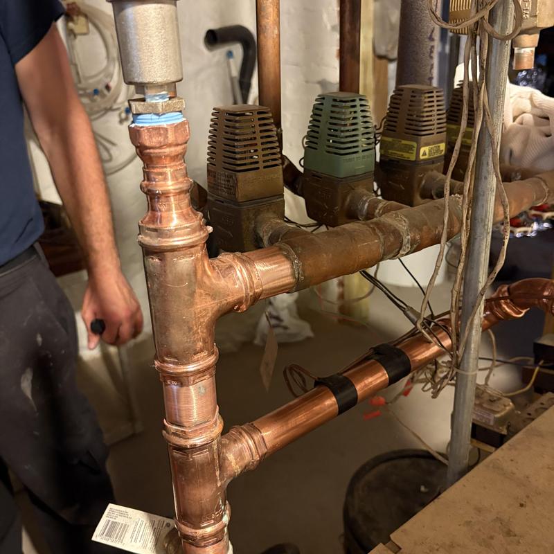 Boiler copper fitting and valve assembly replacement Boiler copper fitting and valve assembly replacement