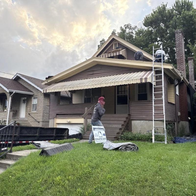GAF Timberline HDZ shingle installation on house roof GAF Timberline HDZ shingle installation on house roof