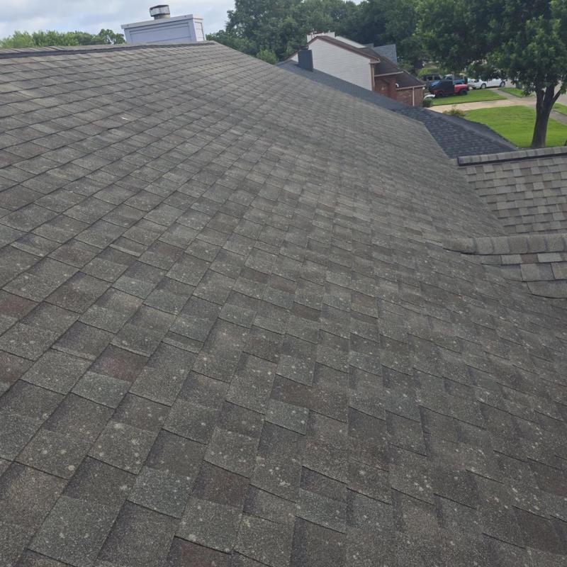 Architectural shingle roof with weathering and maintenance needs