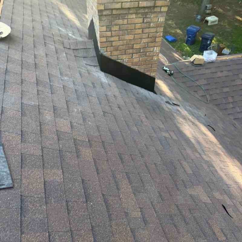Owens Corning Oakridge shingles and chimney flashing installation Owens Corning Oakridge shingles and chimney flashing installation