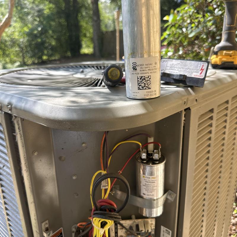 Air conditioner capacitor replacement and wiring maintenance