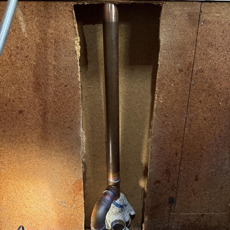 Laundry drain P-trap and vent piping installation