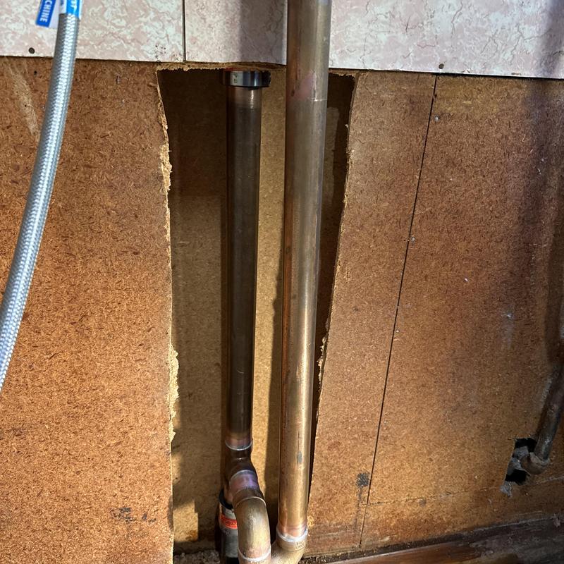 Laundry drain piping and 1-1/2 DWV P-trap installation