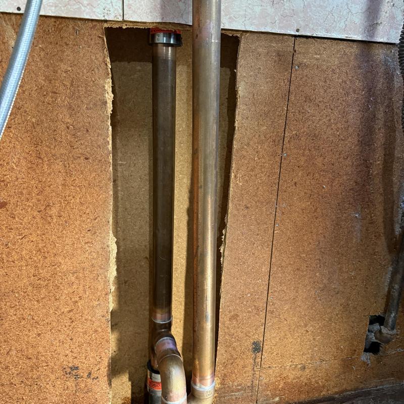Laundry drain DWV P-trap and vent piping installation