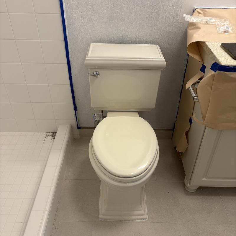 Toilet installation with new wax rings and water line