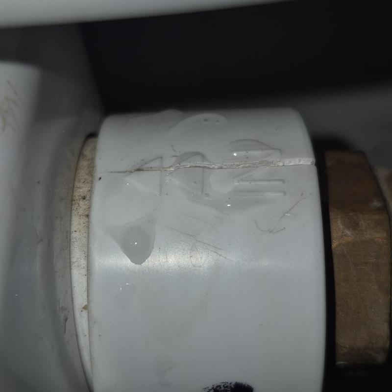 1 Inch PVC Water Line with Crack Leak