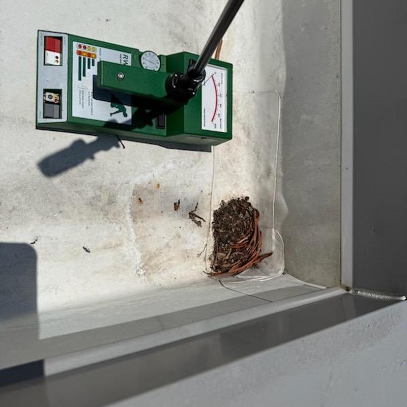 TPO roofing membrane inspection with moisture meter TPO roofing membrane inspection with moisture meter