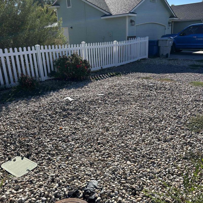 Water meter area with gravel and excavation site Water meter area with gravel and excavation site