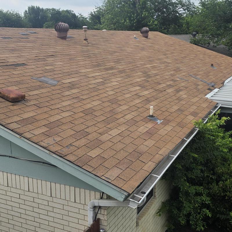 Asphalt shingle roof with hail damage in Terrell, TX