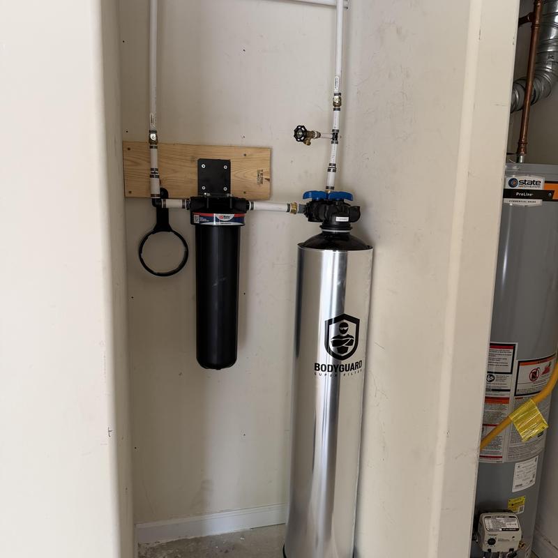 Bodyguard water filter system with pre-filter installed Bodyguard water filter system with pre-filter installed
