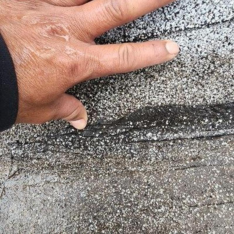 Torch down roofing membrane peeling detail