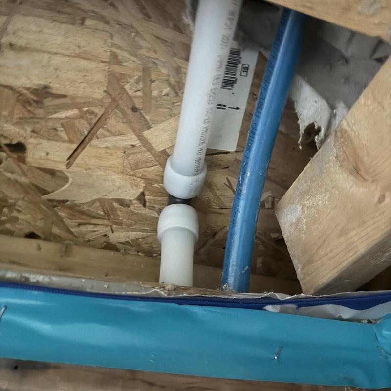 1-inch PEX waterline with coupling installation 1-inch PEX waterline with coupling installation