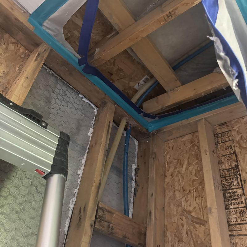 1-inch PEX waterline leak repair behind drywall 1-inch PEX waterline leak repair behind drywall