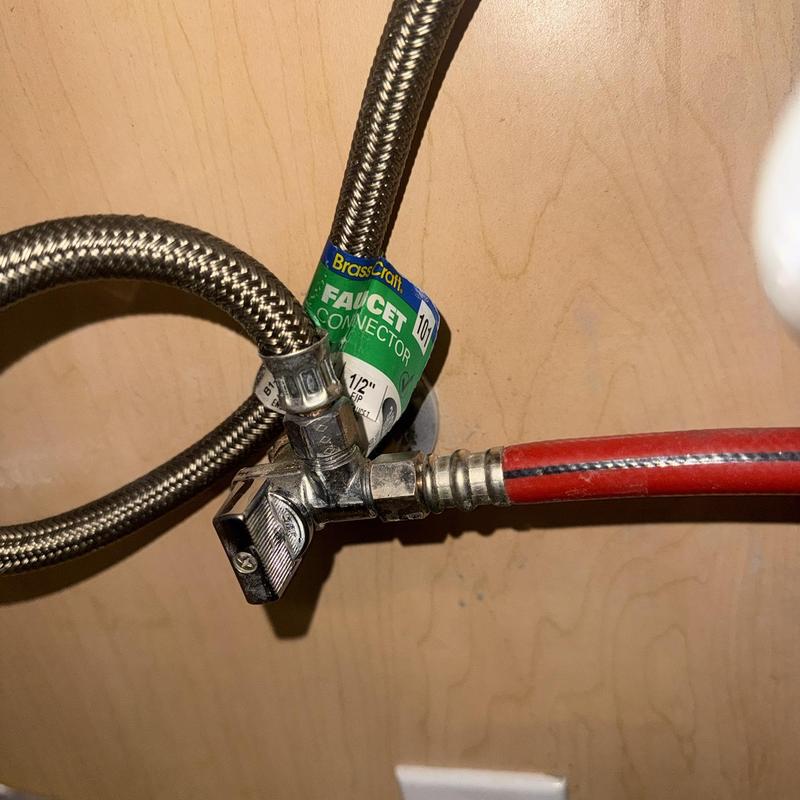 Quarter turn angle stop valve with dishwasher hook-up