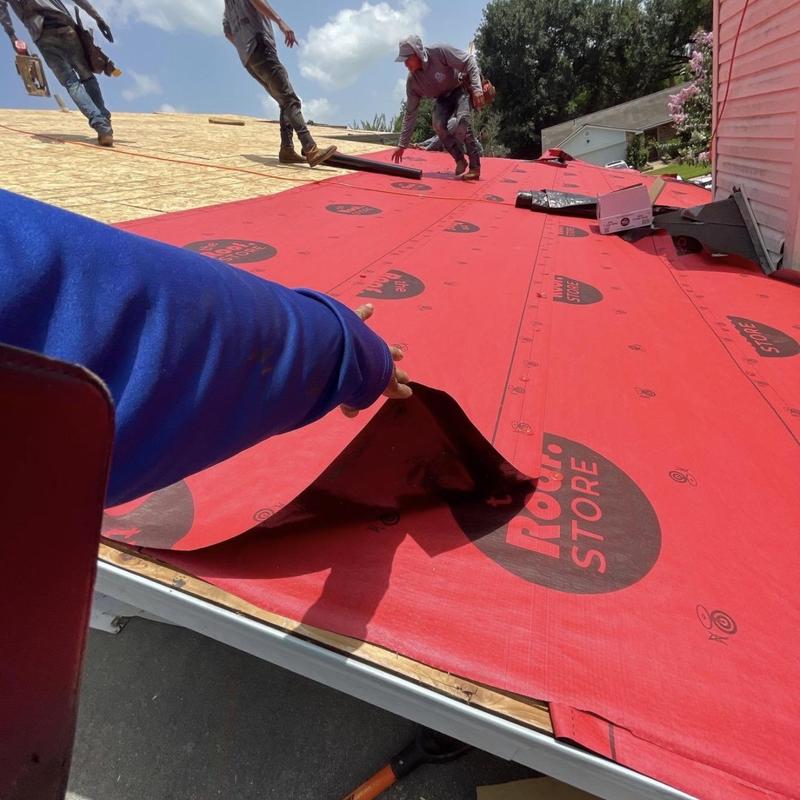 Roof underlayment installation on plywood deck