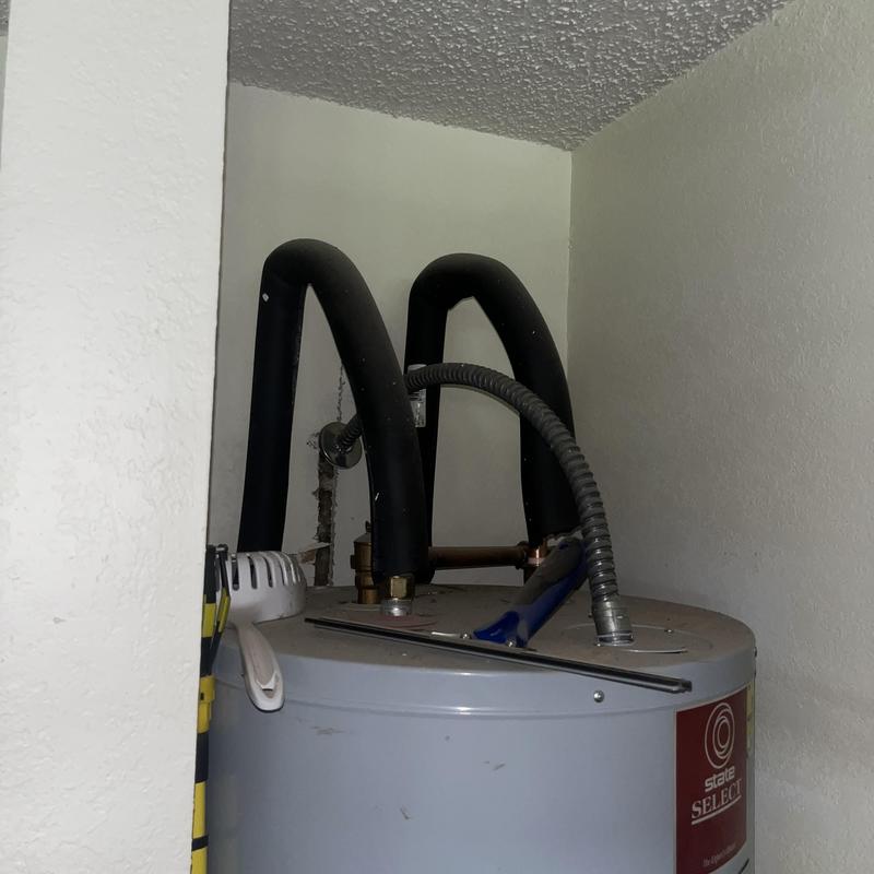 50-gallon electric water heater with new plumbing 50-gallon electric water heater with new plumbing