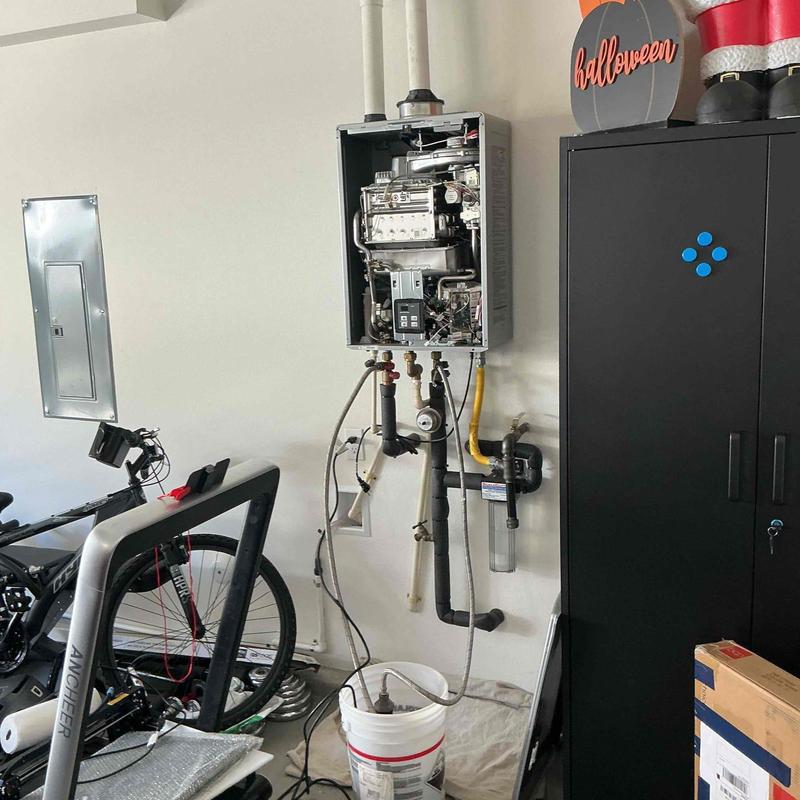 Tankless water heater maintenance with descaling flush