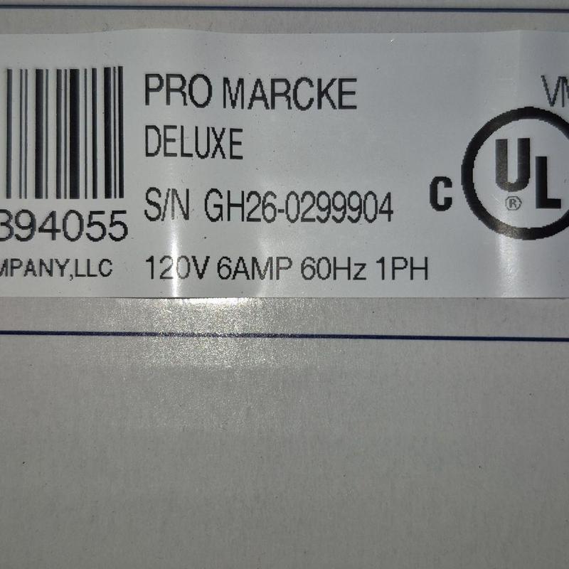 Pro Marcke Deluxe electrical label with serial number
