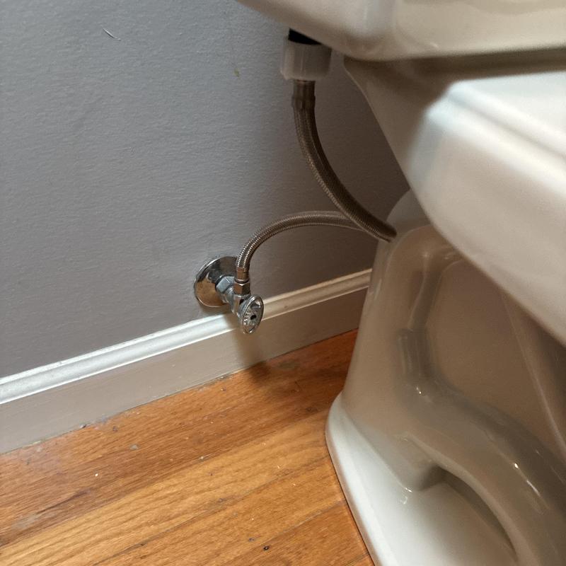 Toilet water supply line and valve installation