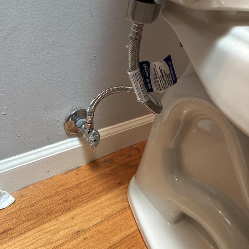 Toilet water supply line and valve installation