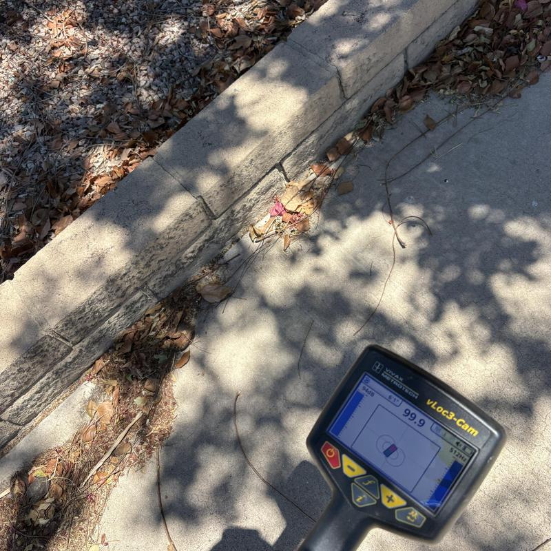Drain inspection camera on outdoor curbside drain