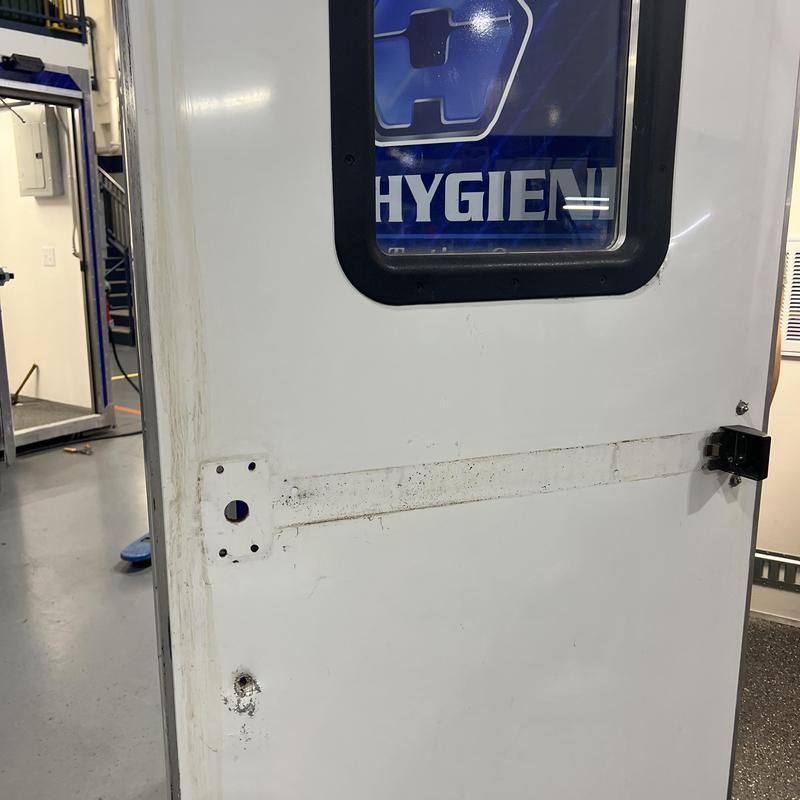 Hygienic door lock missing hardware and screws