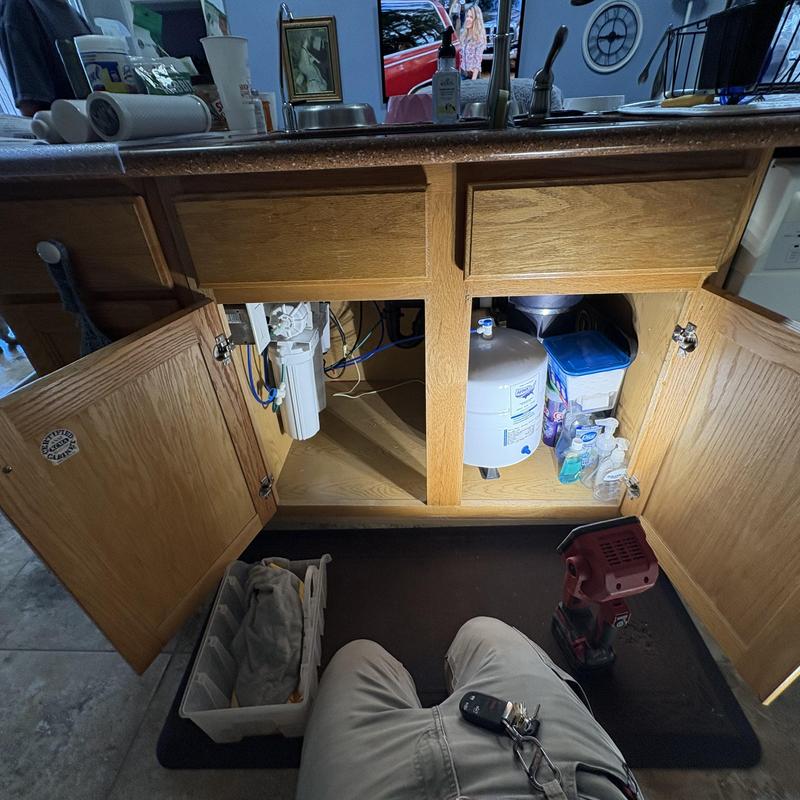 RO water filtration system under kitchen sink installation