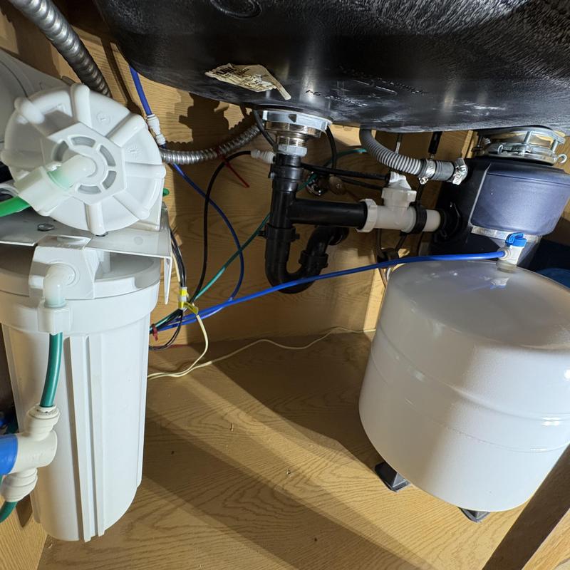 RO water filter system under kitchen sink installation