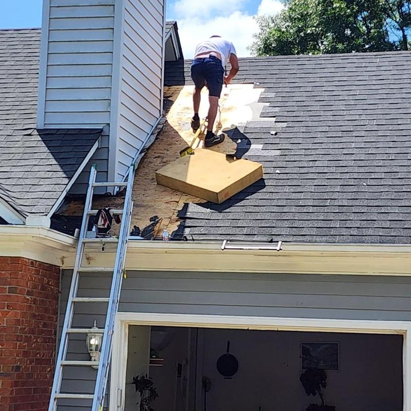 Chimney roof structural wood replacement in Simpsonville