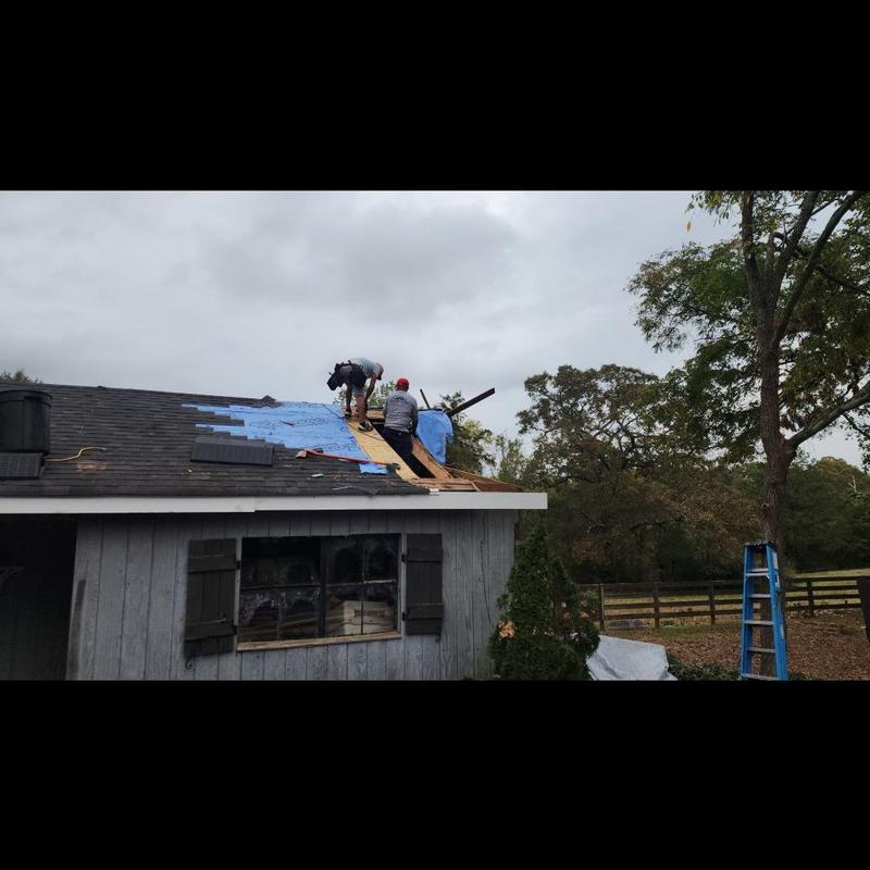 Barn roof decking replacement with Owens Corning shingles