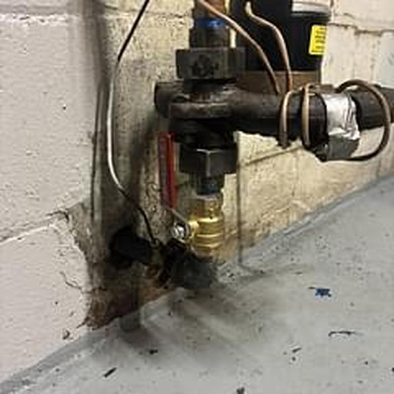 Main water shut-off valve installation near meter