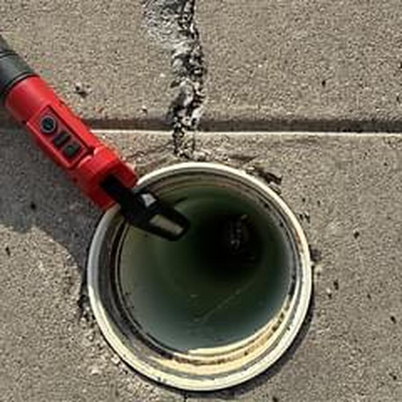 Toilet flange camera inspection in concrete flooring