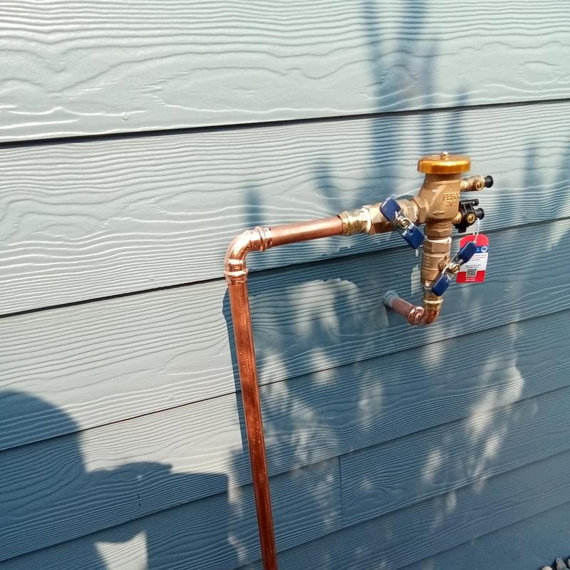 Vacuum breaker valve with new copper piping installation Vacuum breaker valve with new copper piping installation