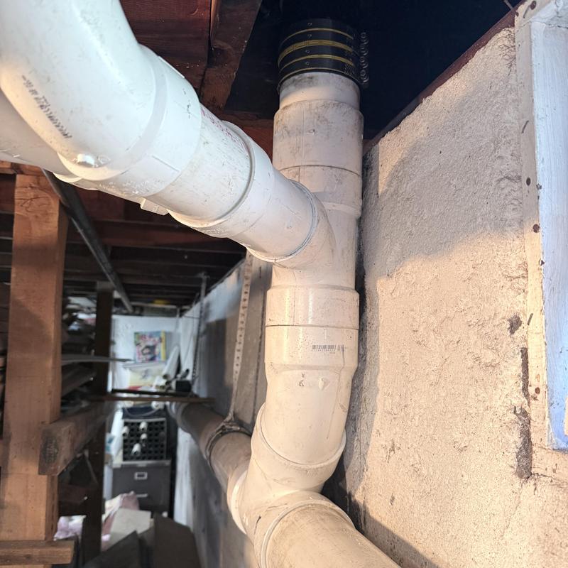 PVC drain pipe replacement with new fittings PVC drain pipe replacement with new fittings
