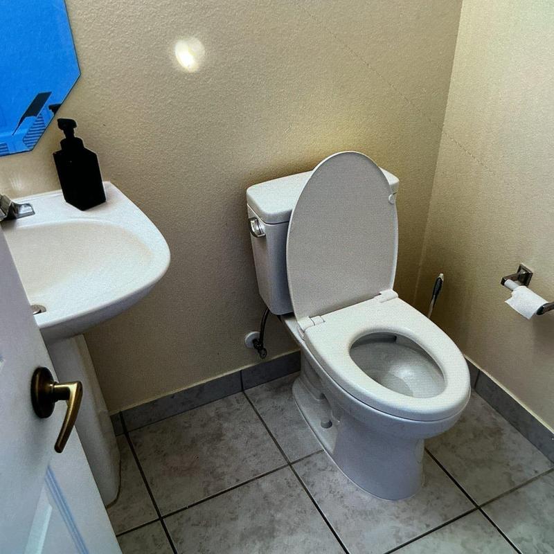 Toto Drake toilet installation in small restroom