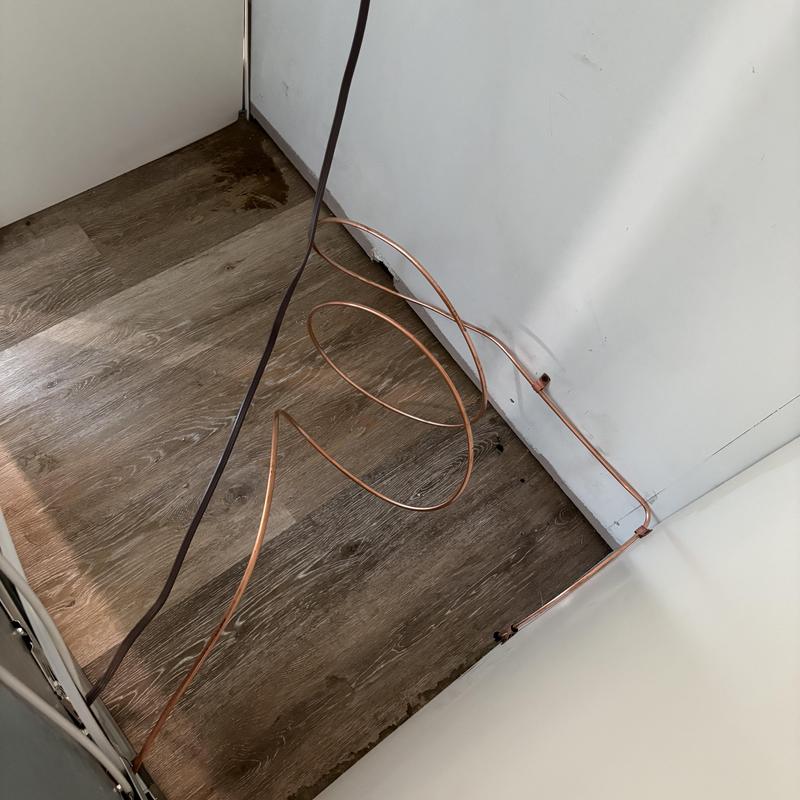 Copper water lines installed under kitchen floor Copper water lines installed under kitchen floor