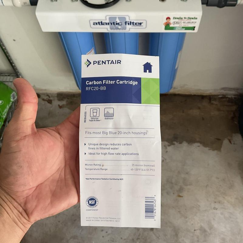 Carbon filter cartridge for whole house system