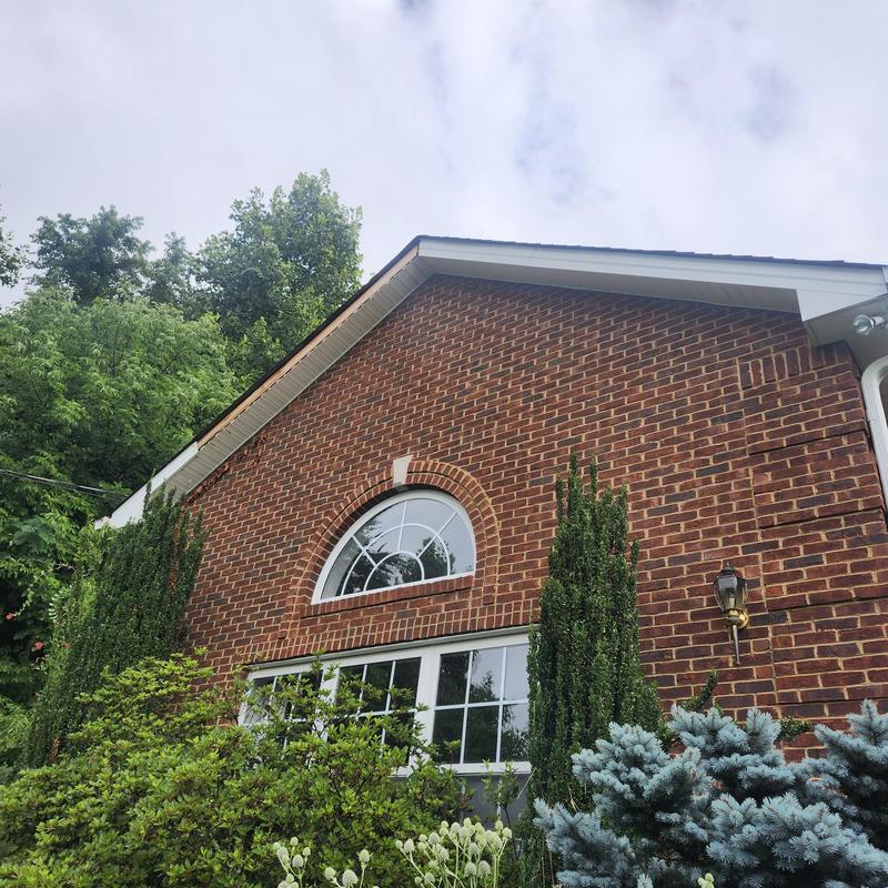 Fascia metal replacement on brick house exterior Fascia metal replacement on brick house exterior