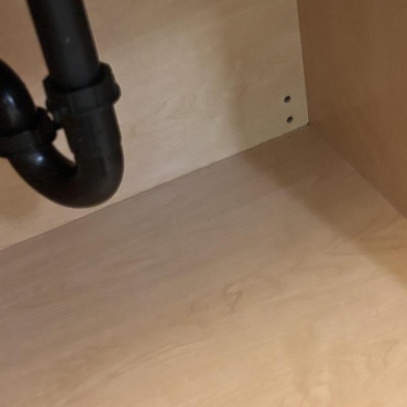 2-inch drain line and P-trap under bathroom sink