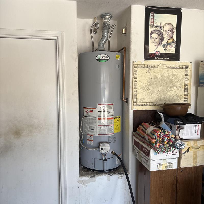 50 gallon gas water heater installation in utility closet
