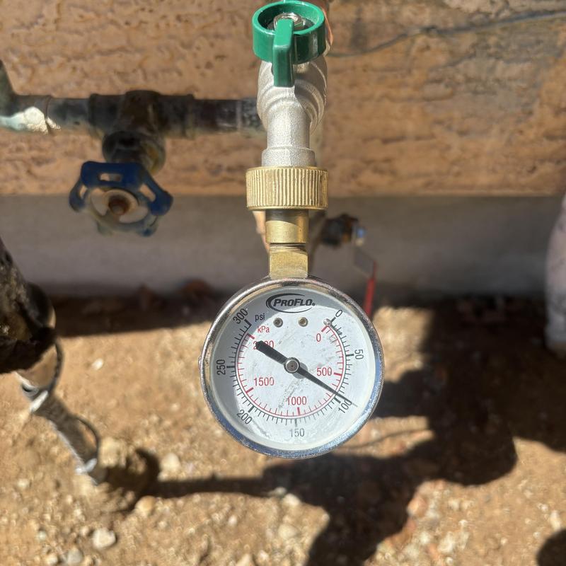 Water pressure gauge on outdoor valve in Glendale, AZ