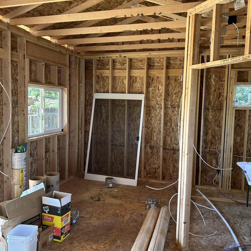 Electrical wiring installation in ADU framing Electrical wiring installation in ADU framing