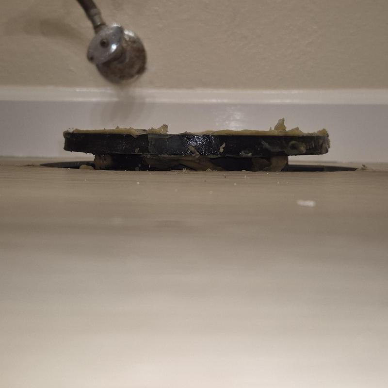 Toilet flange with wax ring seal on floor flange flange repair
