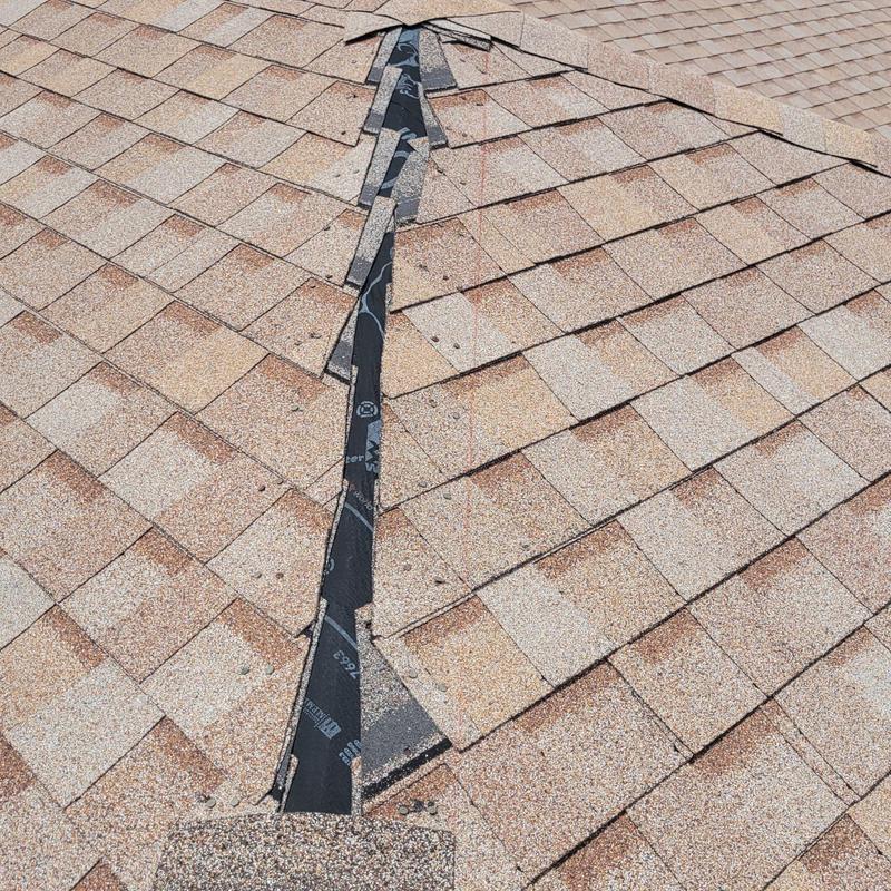 Shingle roof valley with new underlayment installed Shingle roof valley with new underlayment installed