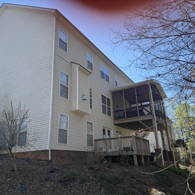 Home siding and deck exterior inspection with drone