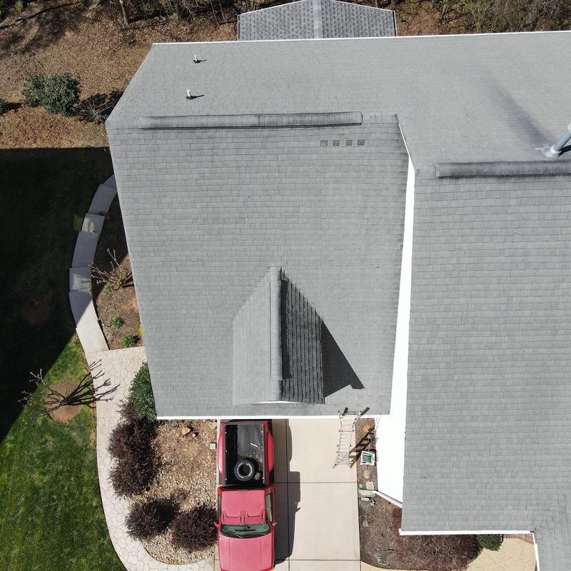 Asphalt shingle roof aerial inspection for hail damage
