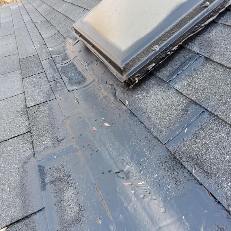 Skylight flashing and roof shingle sealing repair