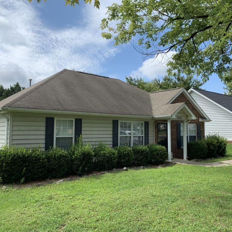 Asphalt shingle roof on residential house