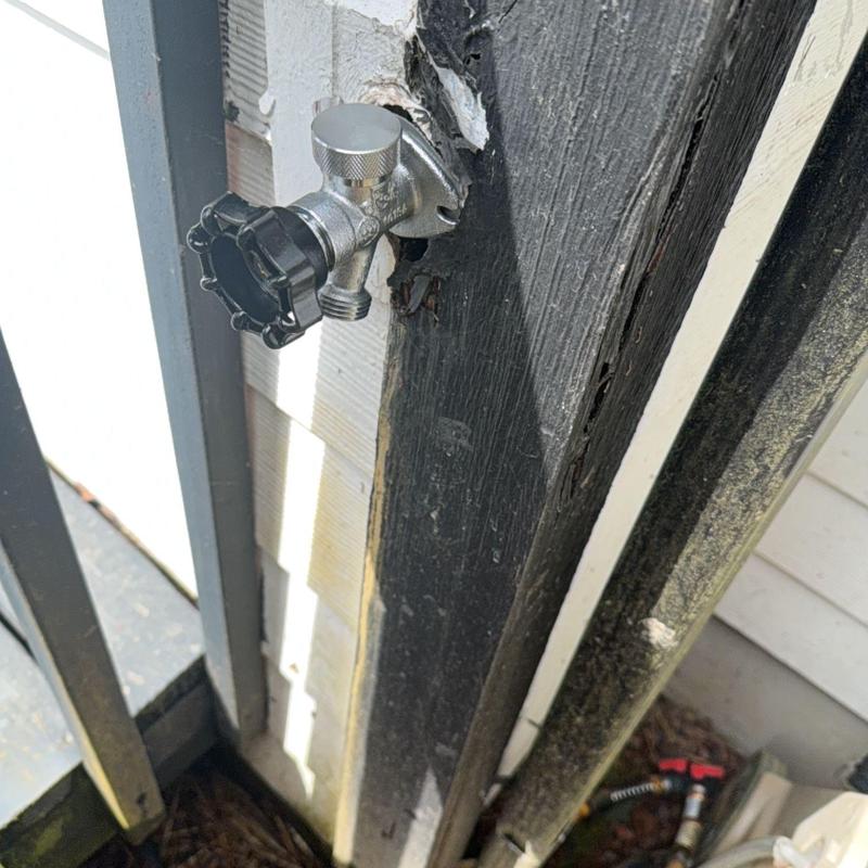 Frost free hose bib installation in exterior wall Frost free hose bib installation in exterior wall
