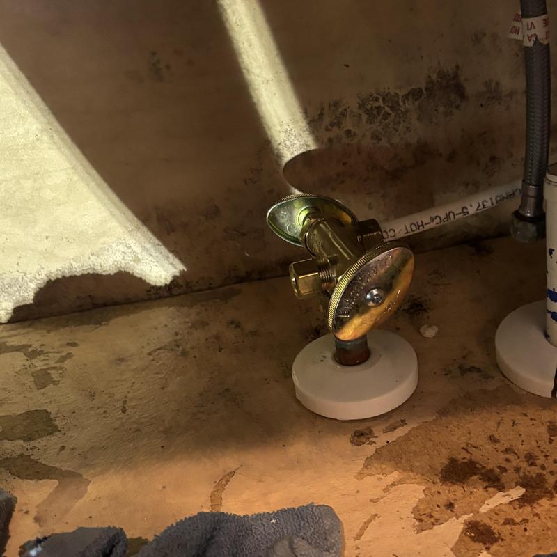 Emergency shut-off valve under kitchen sink installation